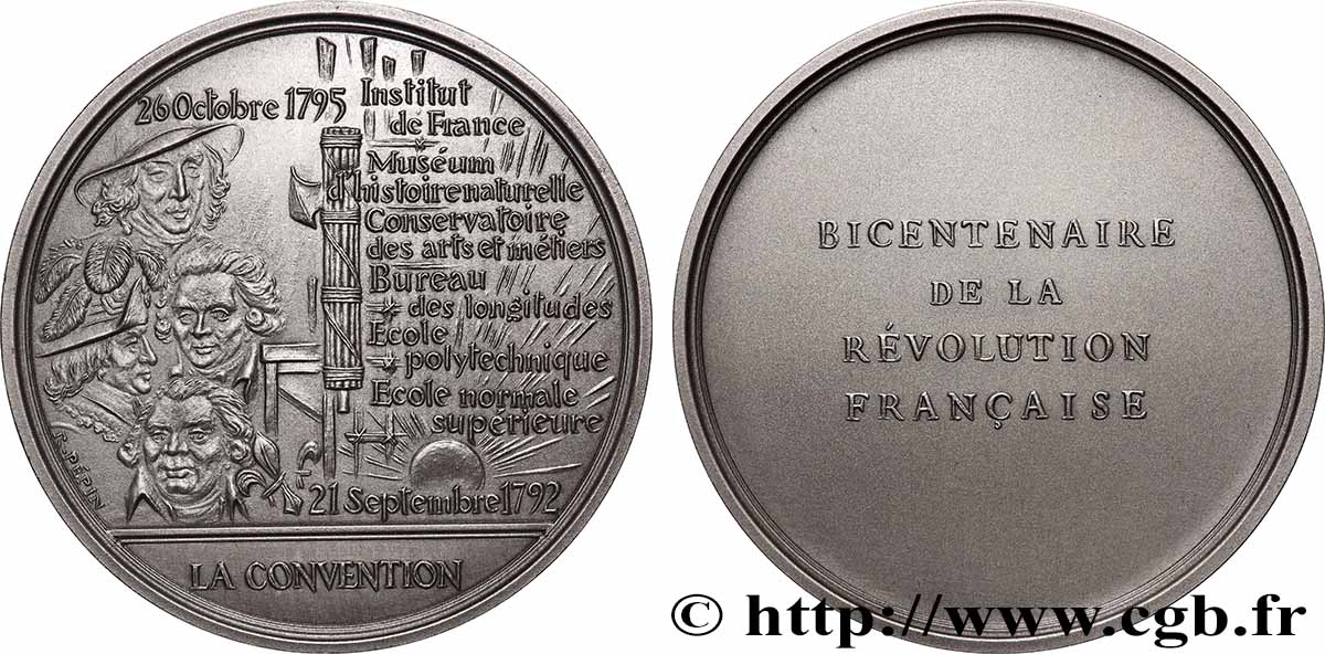 QUINTA REPUBBLICA FRANCESE Médaille, Bicentenaire de la Révolution, La Convention SPL
