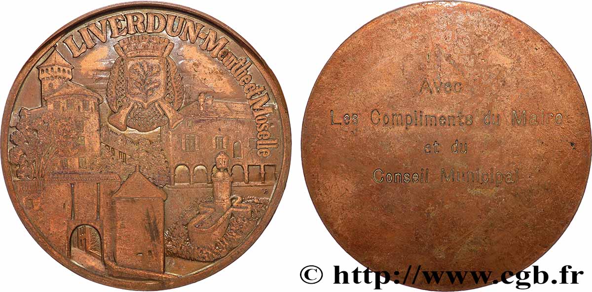 VILLES ET MAIRIES Médaille, Avec les compliments du maire TTB
