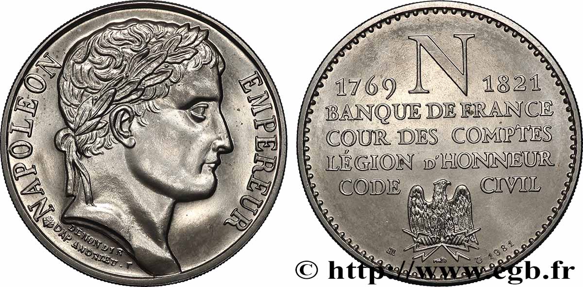 SÉRIE MÉTALLIQUE DES ROIS DE FRANCE Médaille, Napoléon Empereur, Banque de France VZ