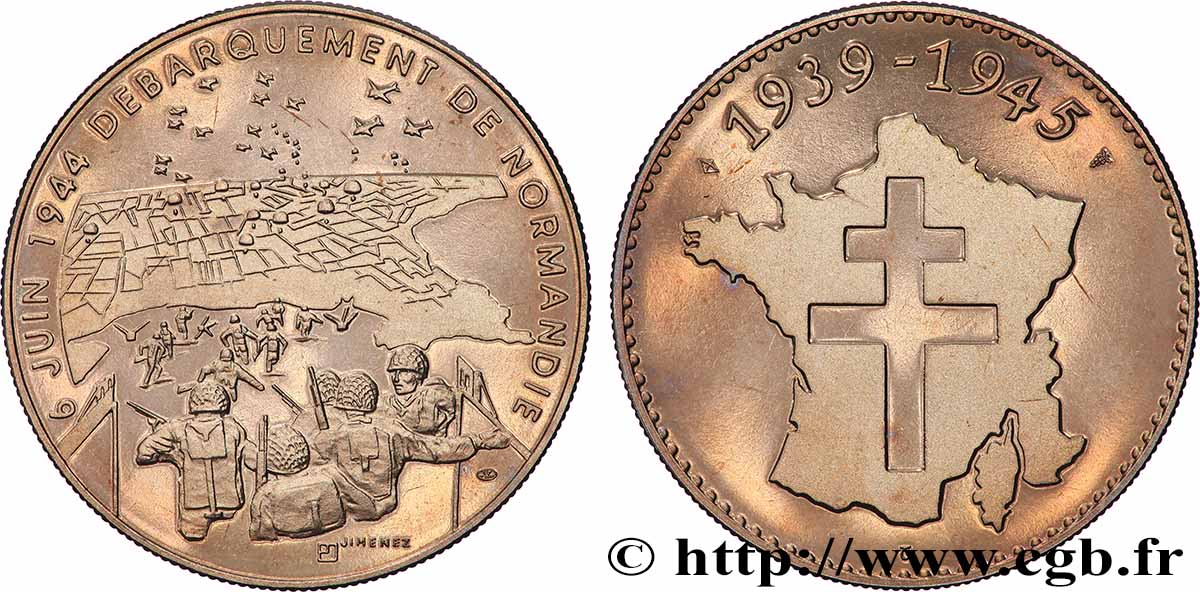 FUNFTE FRANZOSISCHE REPUBLIK Médaille, Commémoration débarquement de Normandie fVZ