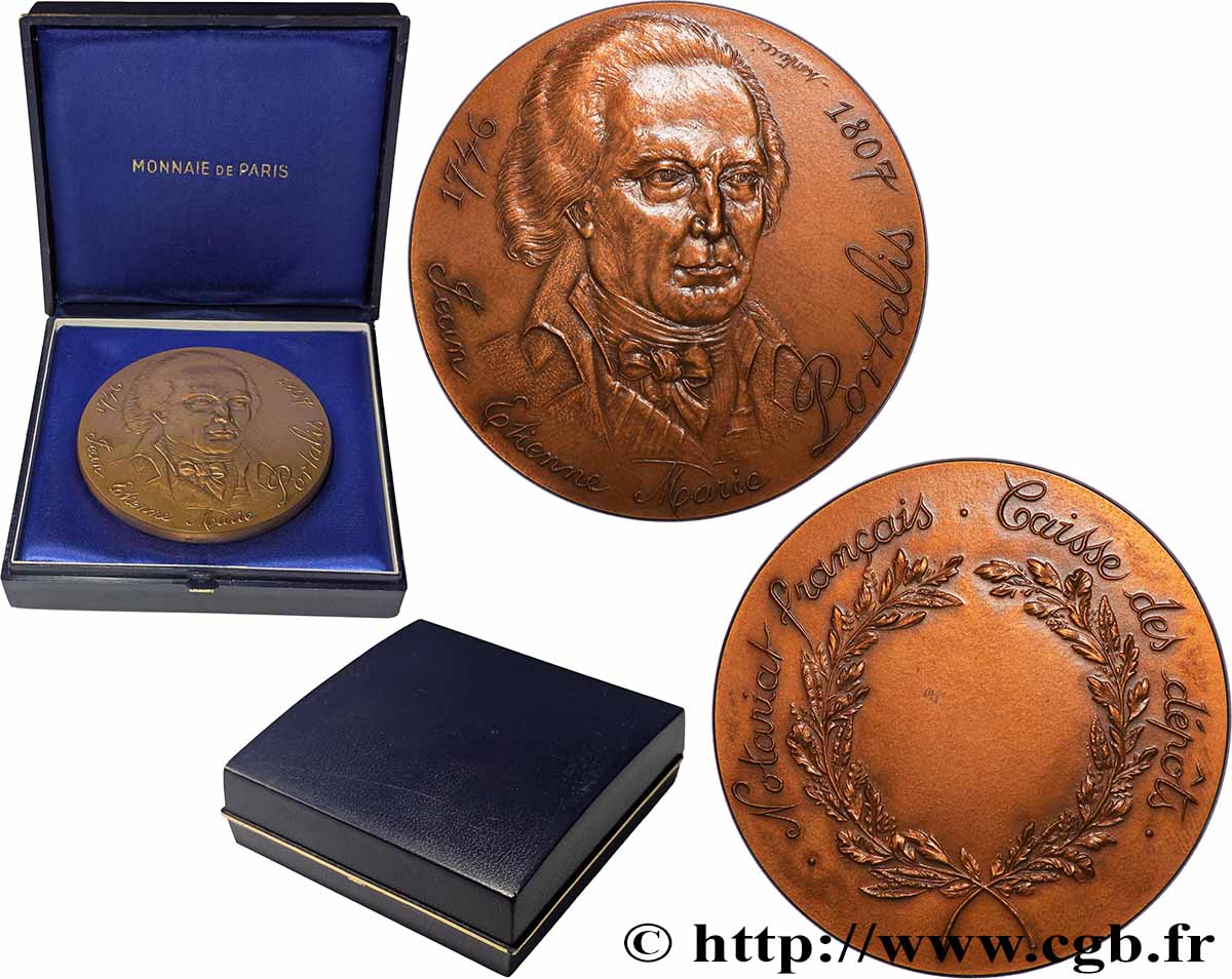 NOTAIRES DU XIXe SIECLE Médaille, Portalis, Caisse des dépôts VZ