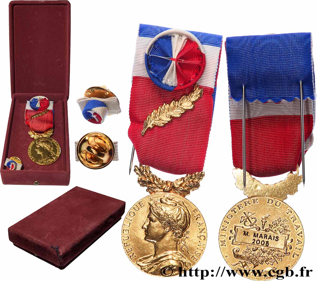 FUNFTE FRANZOSISCHE REPUBLIK Médaille d’honneur du Travail, Ministère du Travail, Or fVZ