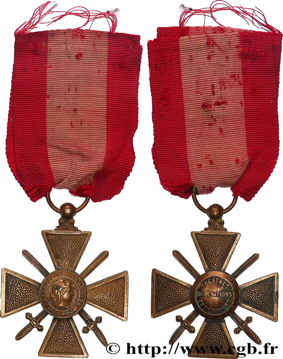 FUNFTE FRANZOSISCHE REPUBLIK Médaille, Croix de guerre, Théâtre d’opérations extérieurs SS