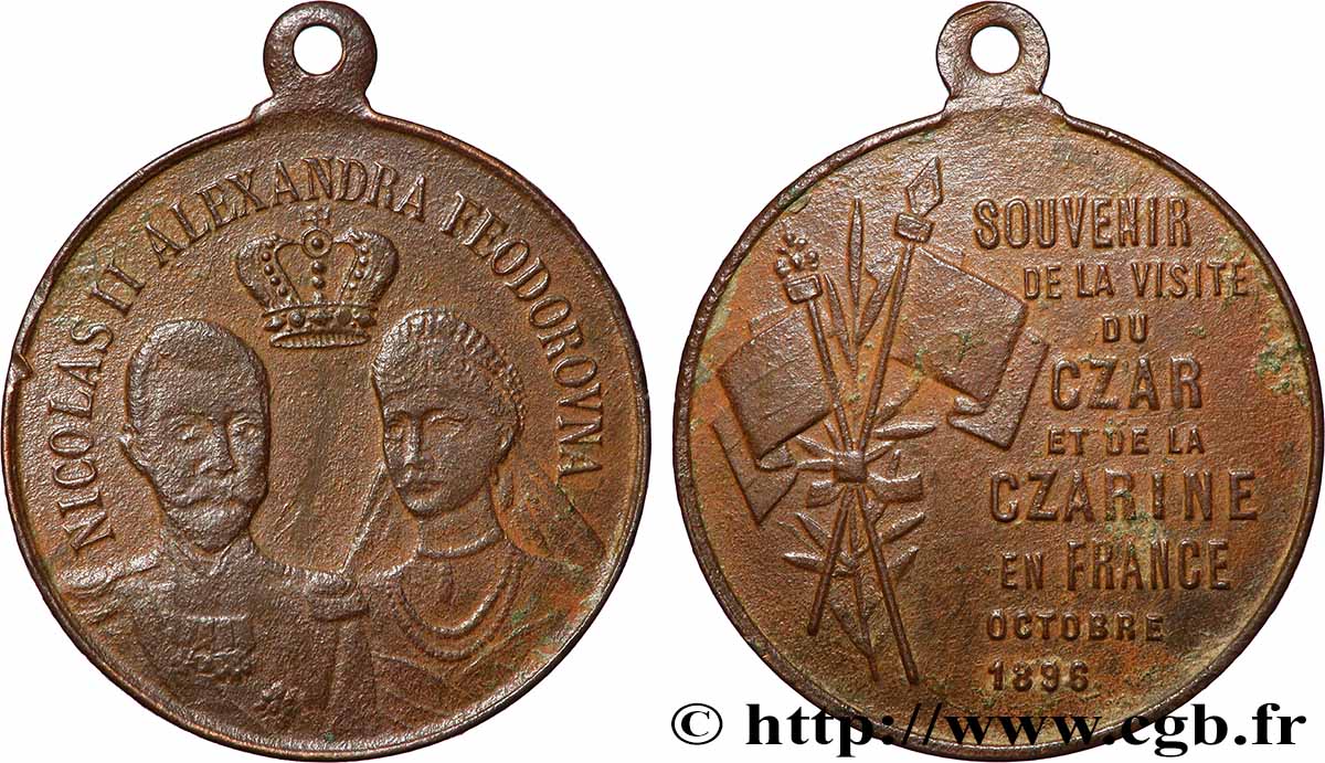 DRITTE FRANZOSISCHE REPUBLIK Médaille de la visite du Tsar en France SS