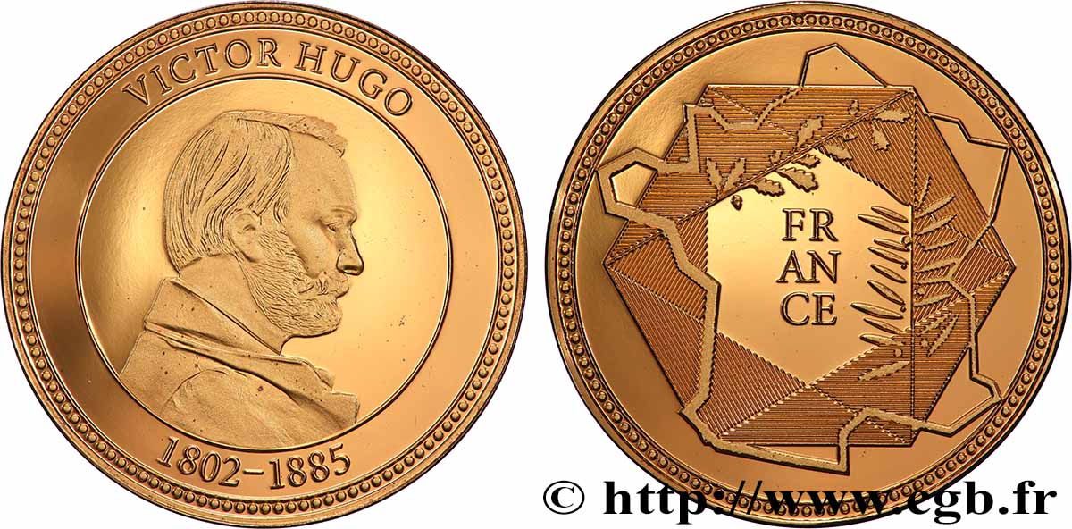 LITTÉRATURE : ÉCRIVAINS/ÉCRIVAINES - POÈTES Médaille, Victor Hugo SPL