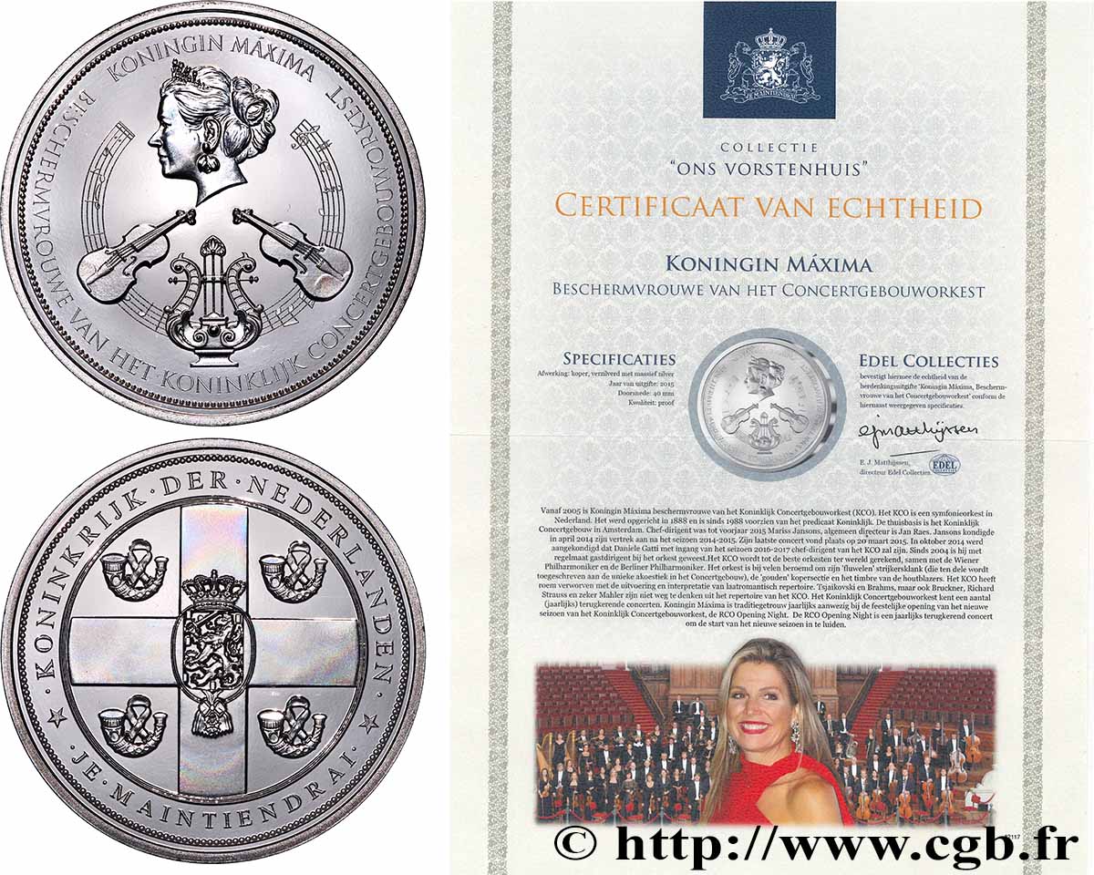 NIEDERLANDE Médaille, Reine Máxima et l Orchestre du Concertgebouw fST