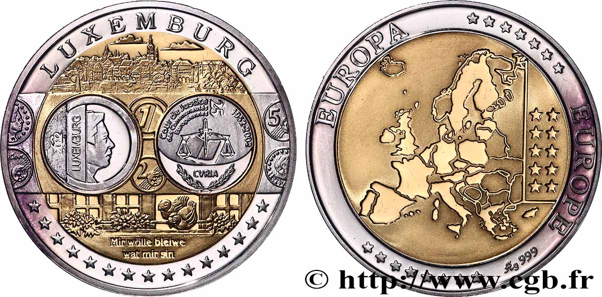 QUINTA REPUBBLICA FRANCESE Médaille, Europe, Luxembourg MS