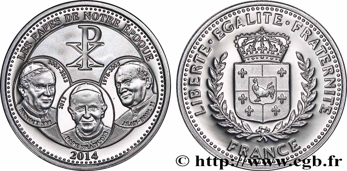 FUNFTE FRANZOSISCHE REPUBLIK Médaille, Les papes de notre époque fST