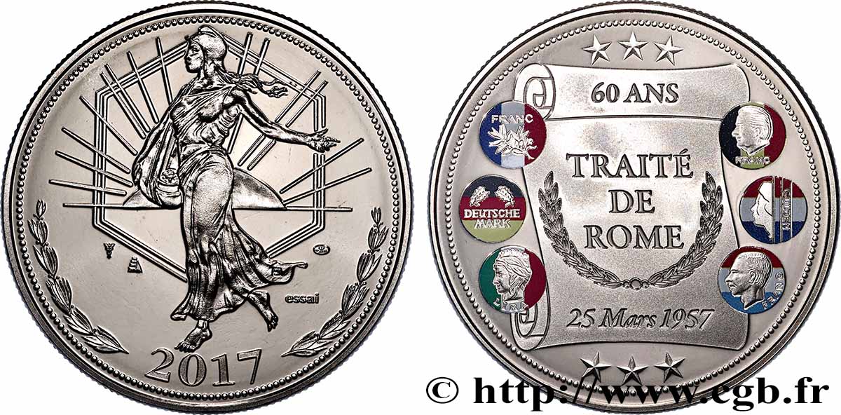 QUINTA REPUBBLICA FRANCESE Médaille, Traité de Rome MS