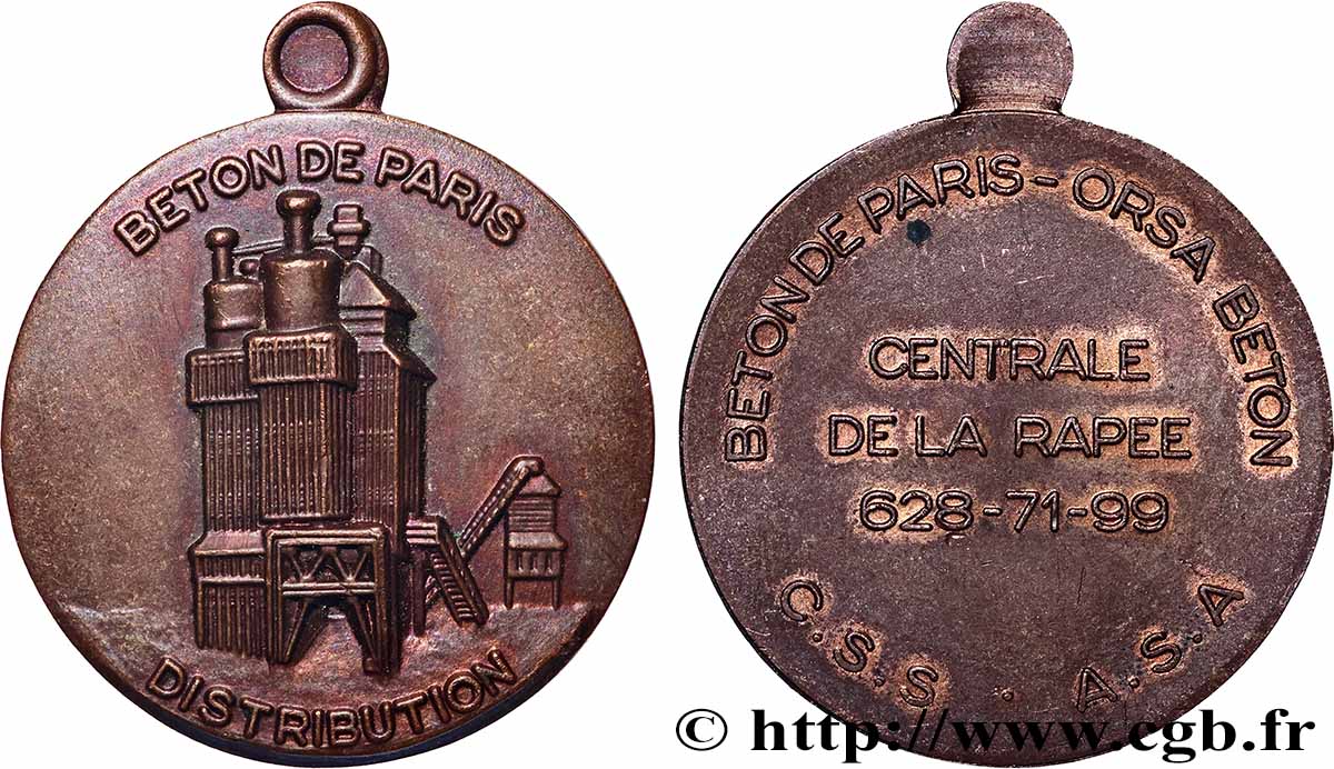 ENTREPRISES, INDUSTRIES ET COMMERCES DIVERS Médaille, Beton de Paris q.SPL