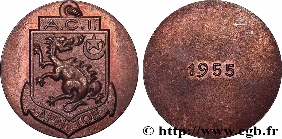 QUINTA REPUBBLICA FRANCESE Médaille, Union Nationale des Anciens Combattants Indochine TOE AFN q.SPL