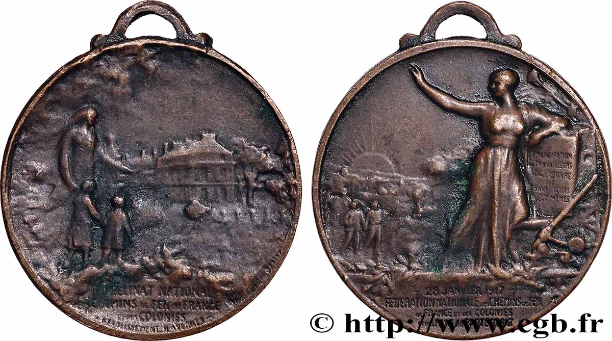 DRITTE FRANZOSISCHE REPUBLIK Médaille, Orphelinat d Avernes, des chemins de fer des colonies SS