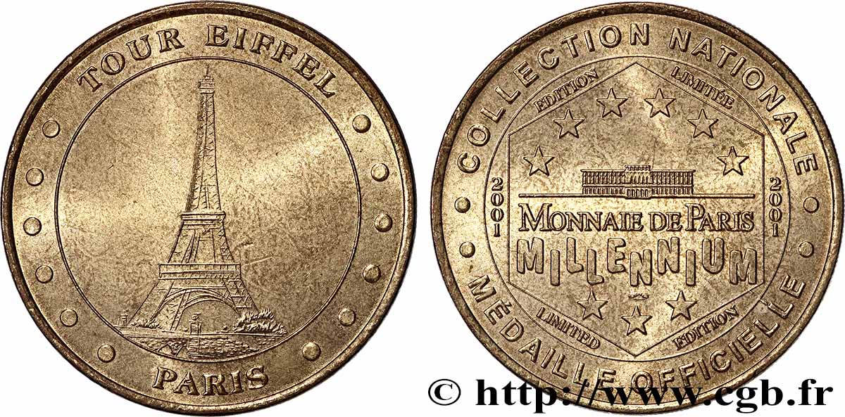 TOURISTIC MEDALS Médaille touristique, Tour Eiffel, Paris VZ