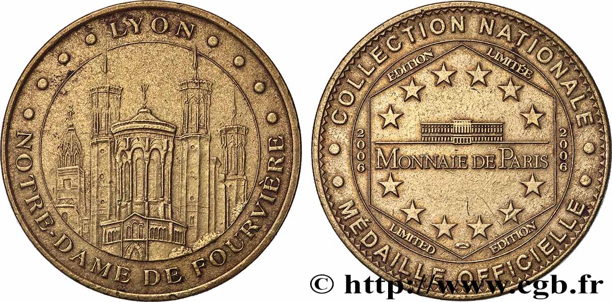 TOURISTIC MEDALS Médaille touristique, Notre-Dame de Fourvière, Lyon fVZ
