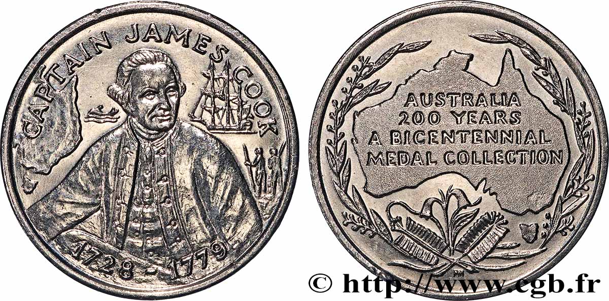 AUSTRALIA Médaille, Bicentenaire de la mort de James Cook AU