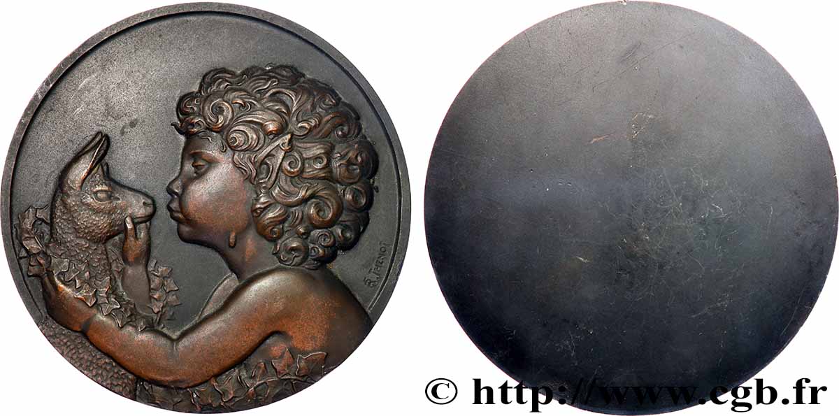 V REPUBLIC Imposante médaille, Faune à l’antilope AU