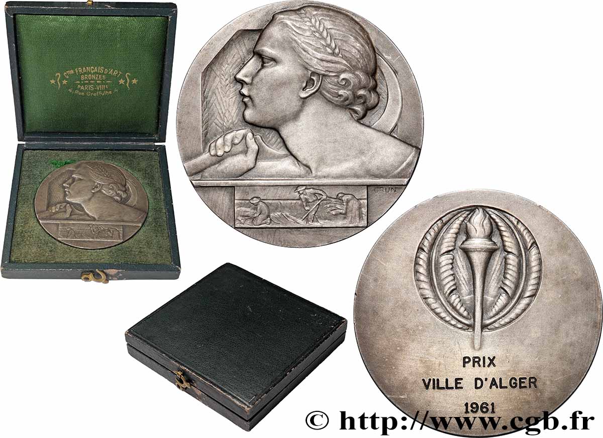 ALGERIA Médaille, Prix, ville d’Alger AU/AU