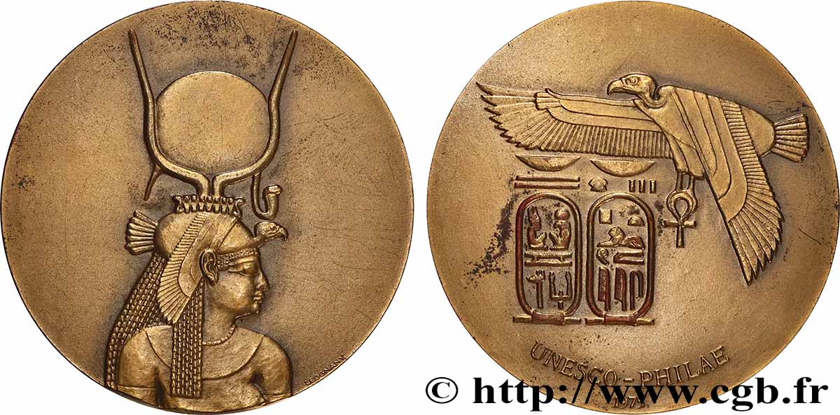 MONUMENTS ET HISTOIRE Médaille, Sauvegarde des monuments en péril, Philae TTB+