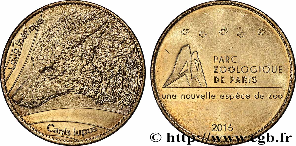 MÉDAILLES TOURISTIQUES Médaille, Parc zoologique de Paris, Loup ibérique SUP