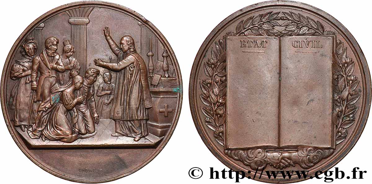 AMOUR ET MARIAGE Médaille de mariage, État Civil AU