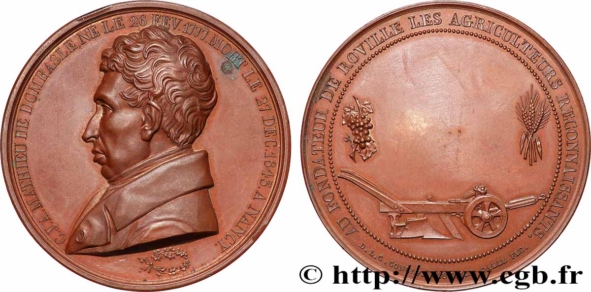 SECOND EMPIRE Médaille d’hommage, Mathieu de Dombasle AU