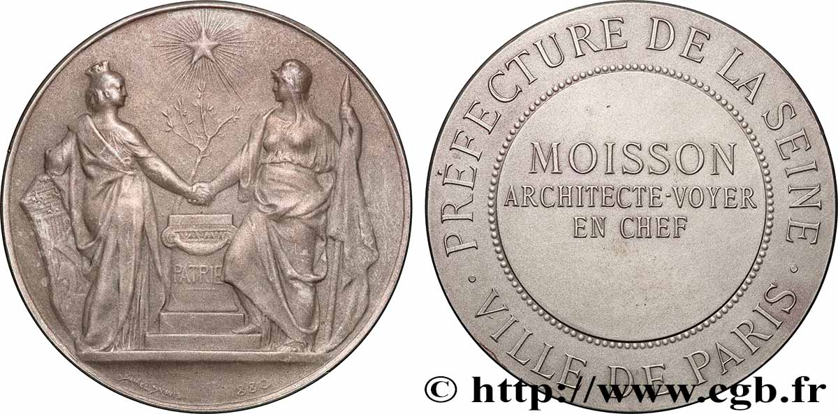 III REPUBLIC Médaille, Préfecture de la Seine AU