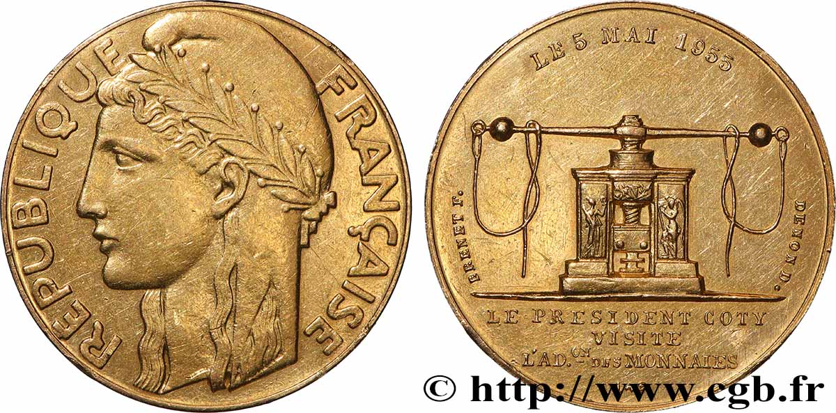 IV REPUBLIC Médaille de visite à la Monnaie de Paris AU/AU