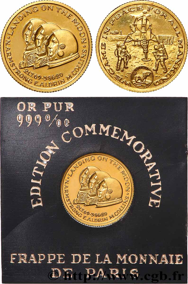 CONQUÊTE DE L ESPACE - EXPLORATION SPATIALE Médaille, Apollo 11 - Landing on the Moon Proof set
