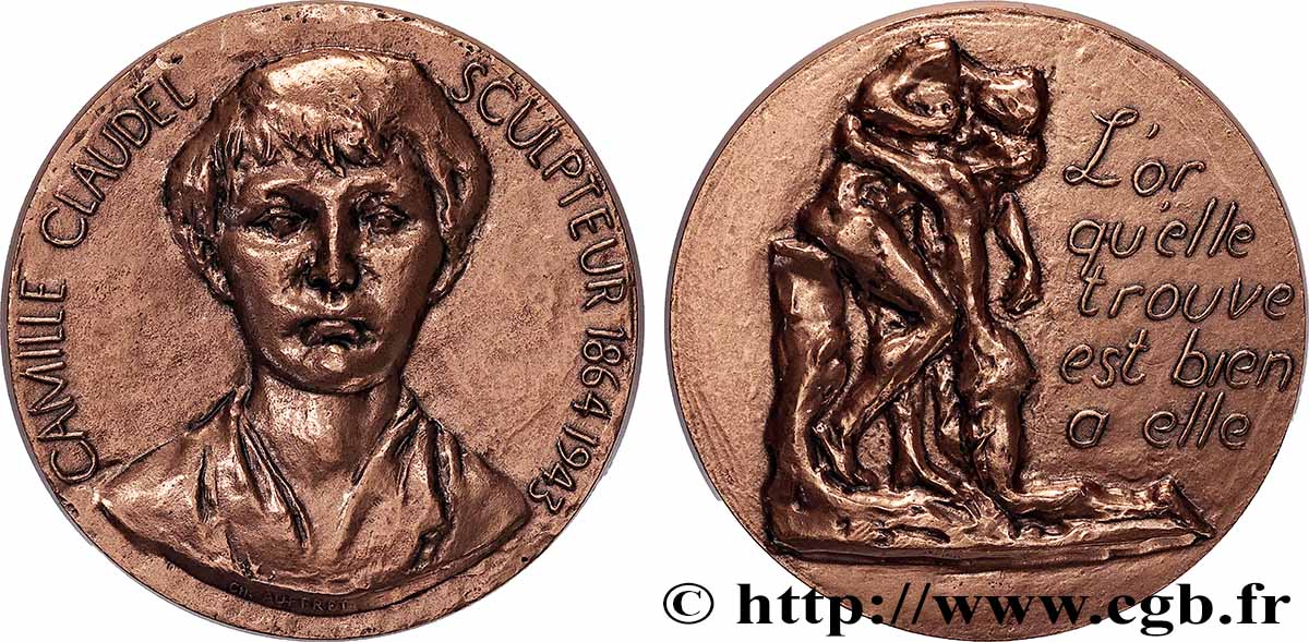 ARTISTES : GRAVEURS, PEINTRES, SCULPTEURS Médaille, Camille Claudel, refrappe EBC