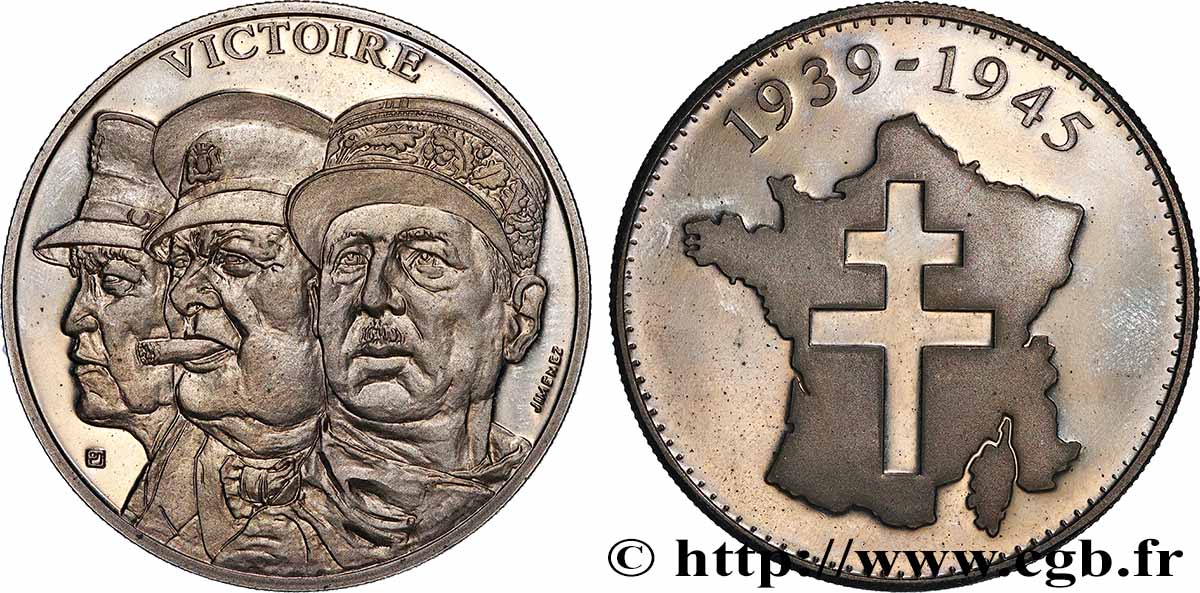 V REPUBLIC Médaille commémorative, Victoire de Mai 1945 AU