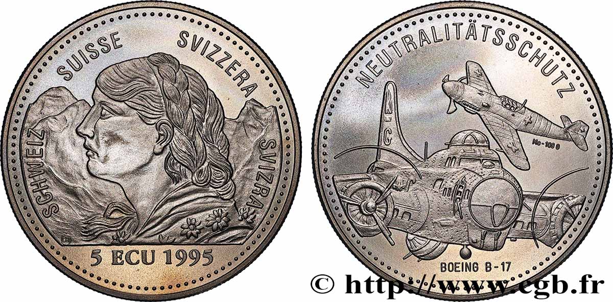 SCHWEIZ Médaille, Boeing B-17 Flying Fortress fVZ