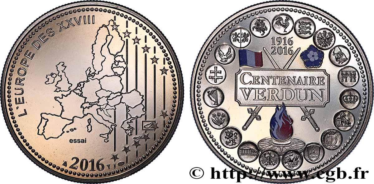 FUNFTE FRANZOSISCHE REPUBLIK Médaille, Essai, Centenaire de la Grande Guerre fST