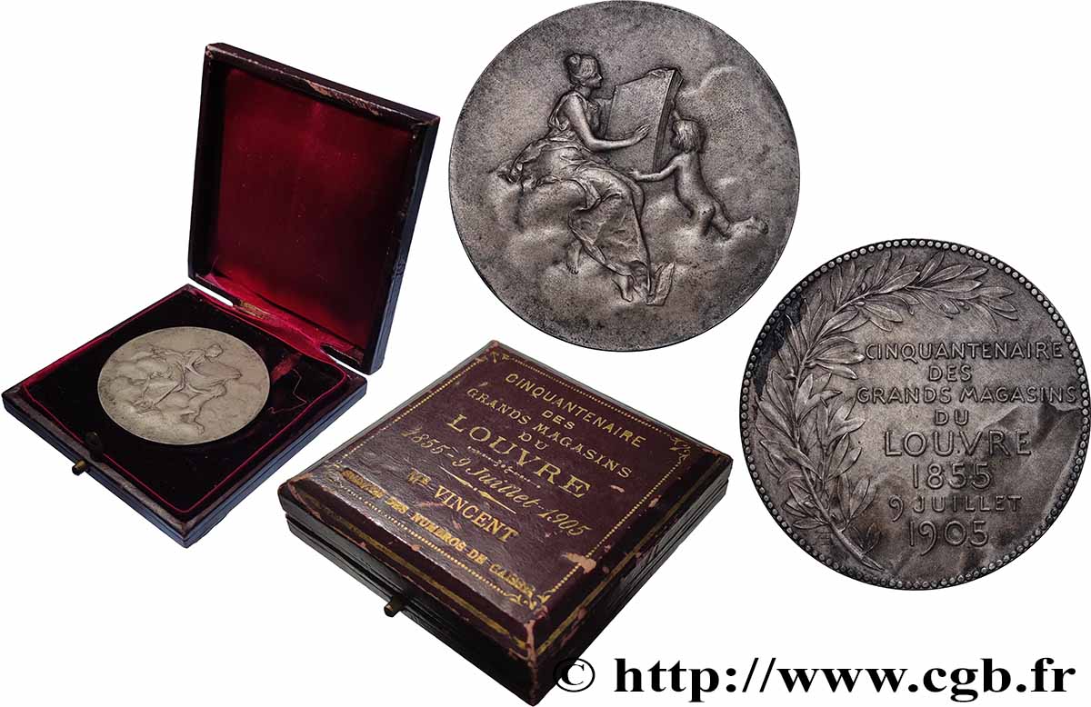 TERCERA REPUBLICA FRANCESA Médaille, Cinquantenaire des Grands Magasins du Louvre MBC+