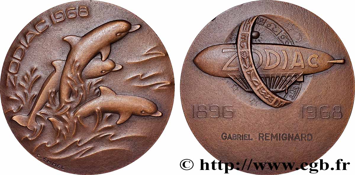 CINQUIÈME RÉPUBLIQUE Médaille, Société Zodiac SUP