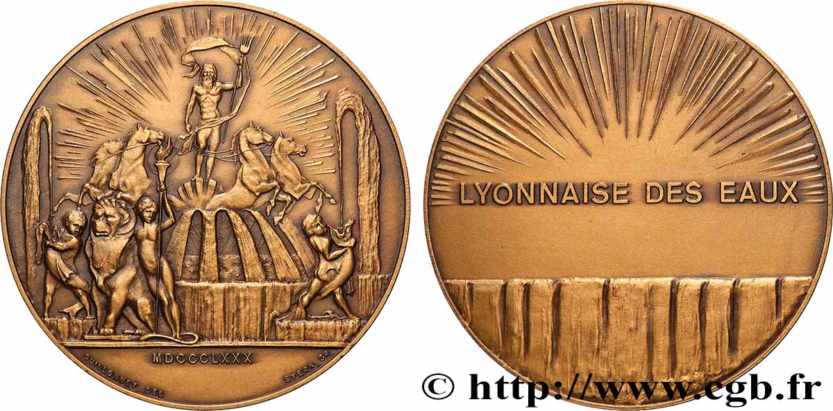 DRITTE FRANZOSISCHE REPUBLIK Médaille, Société lyonnaise des eaux VZ