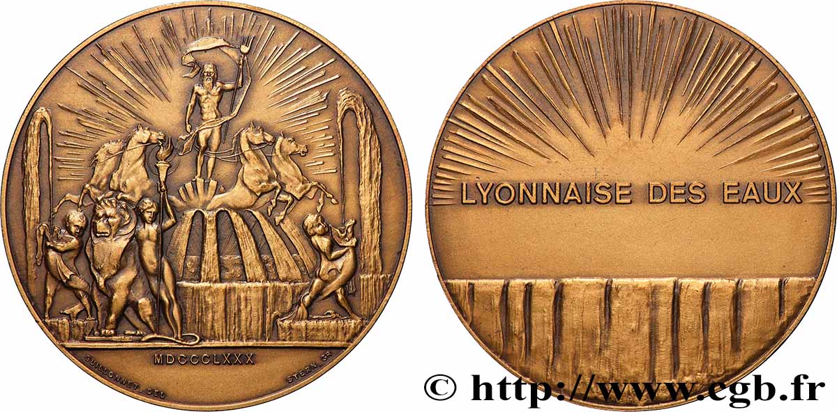III REPUBLIC Médaille, Société lyonnaise des eaux AU