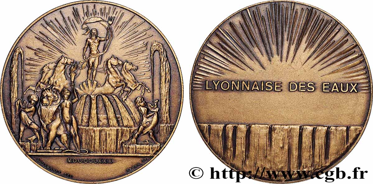 III REPUBLIC Médaille, Société lyonnaise des eaux AU