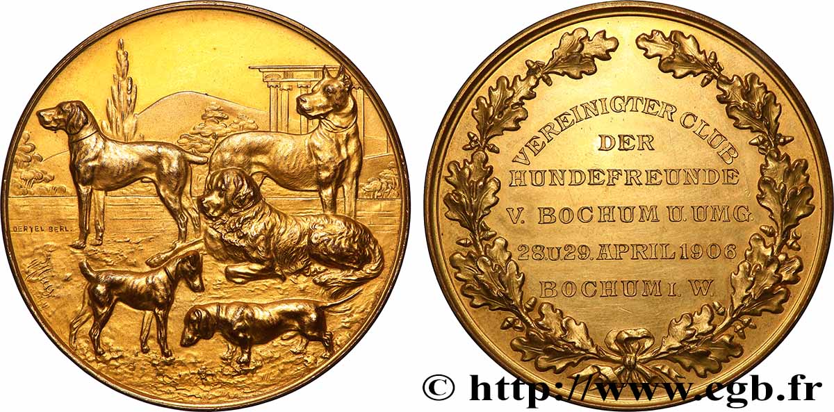 GERMANY Médaille, Club uni des amoureux des chiens de Bochum et Umg AU/AU