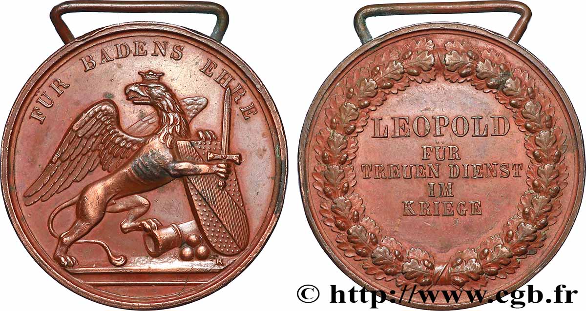 ALLEMAGNE - GRAND DUCHÉ DE BADE - LEOPOLD Ier Médaille, Récompense pour services rendus sur le terrain BB