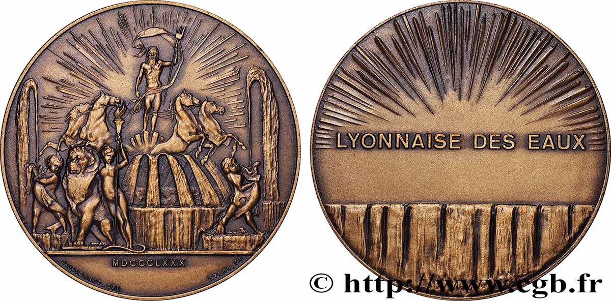DRITTE FRANZOSISCHE REPUBLIK Médaille, Société lyonnaise des eaux VZ
