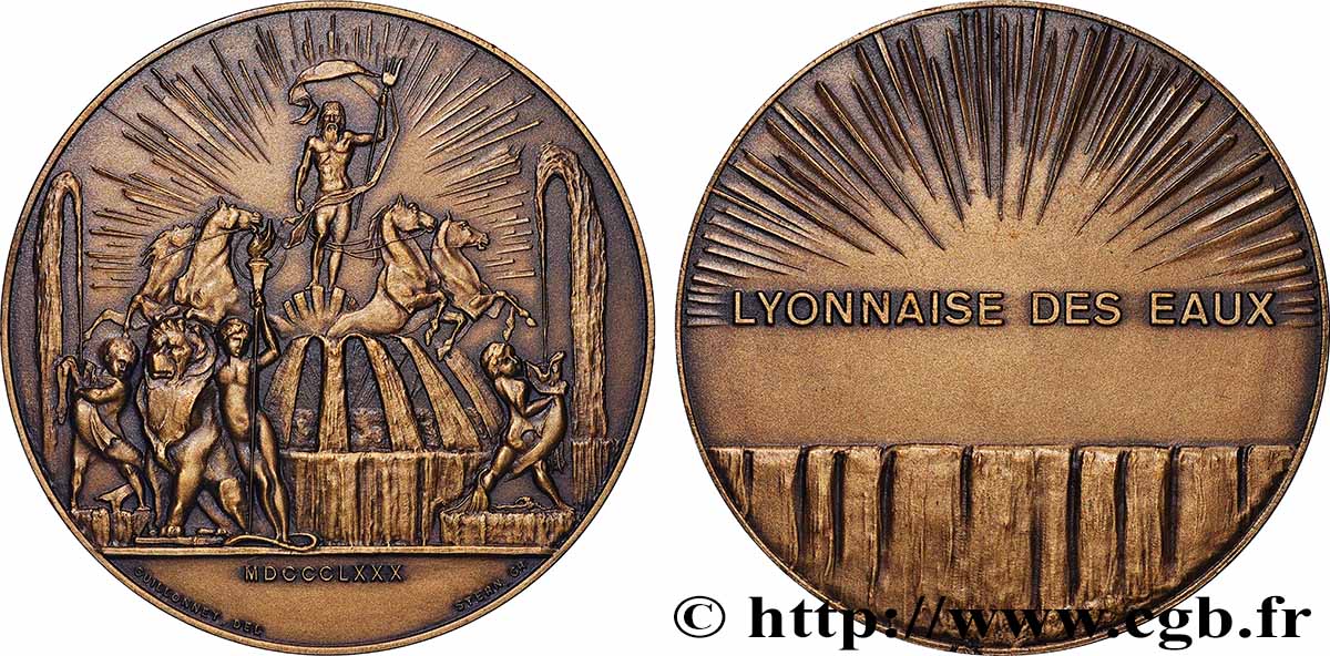 III REPUBLIC Médaille, Société lyonnaise des eaux AU