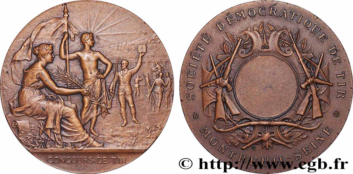 TIR ET ARQUEBUSE Médaille, Concours de tir, Premier prix de tir, grenade fVZ