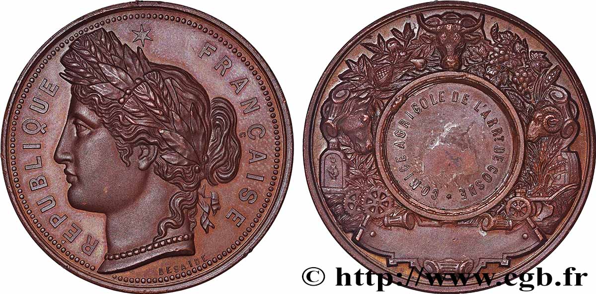 AGRICULTURAL, HORTICULTURAL, FISHING AND HUNTING SOCIETIES Médaille, Comice Agricole AU