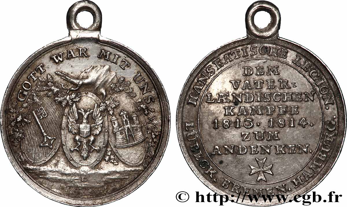 DEUTSCHLAND - FREIE HANSESTADT BREMEN Médaille, Légion hanséatique, Commémoration des guerres de libération fVZ