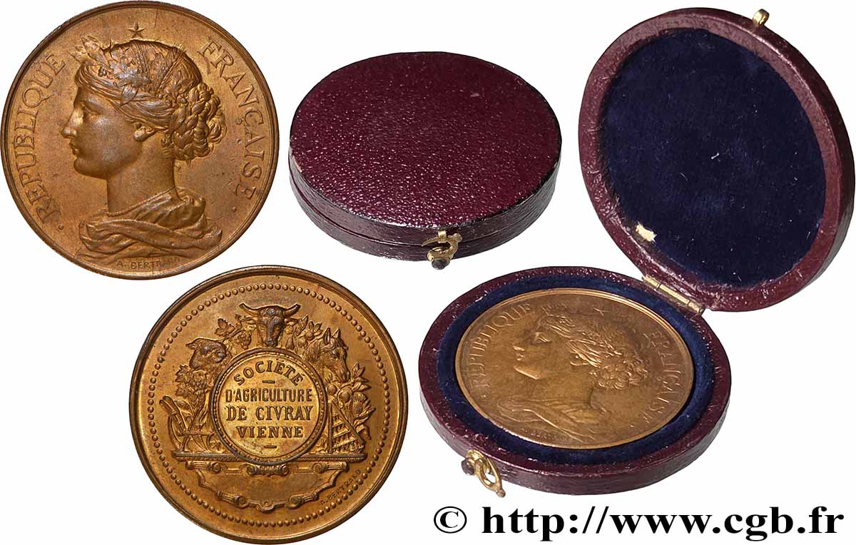 TERZA REPUBBLICA FRANCESE Médaille, Société d’agriculture de Civray q.SPL