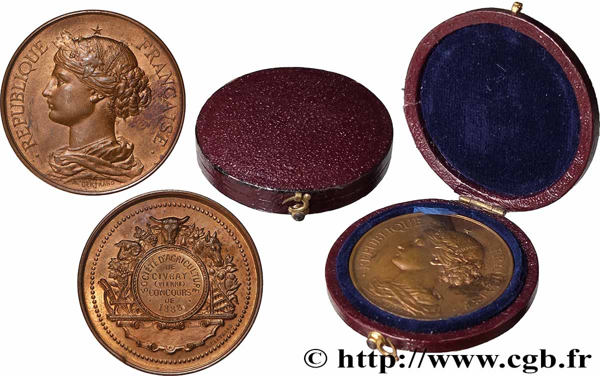 DRITTE FRANZOSISCHE REPUBLIK Médaille, Société d’agriculture de Civray fVZ