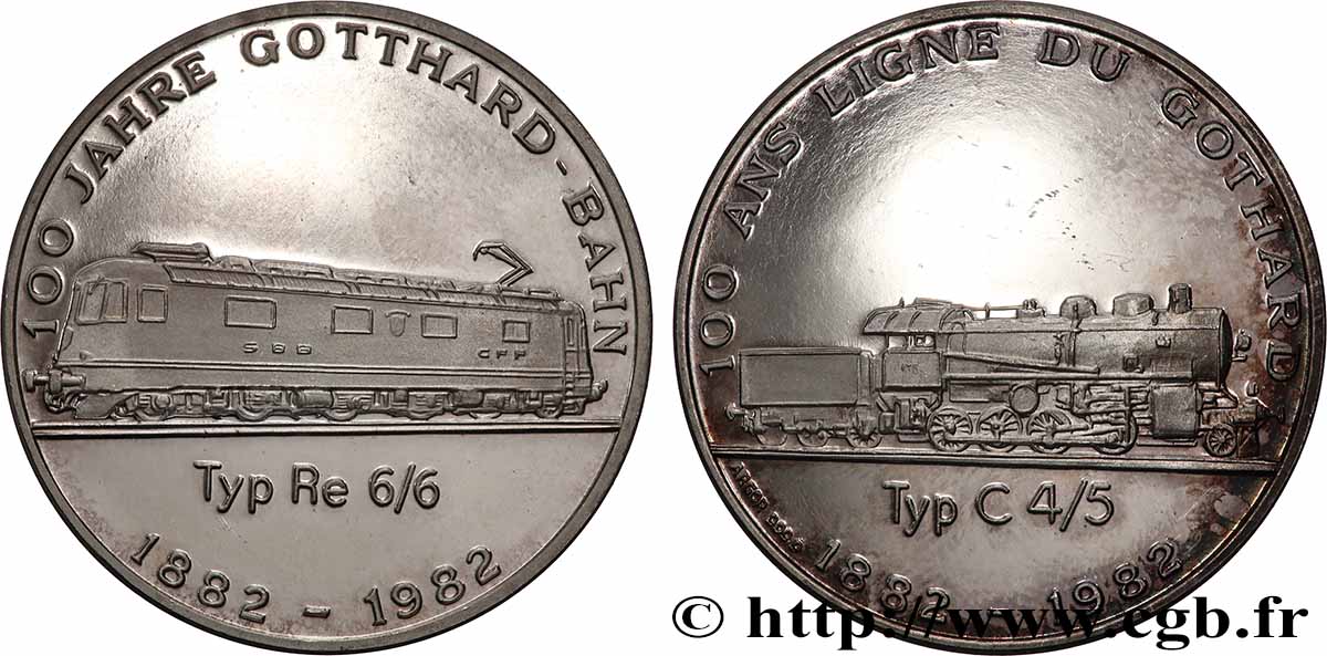 SUISSE Médaille, Centenaire de la ligne du Gothard BE