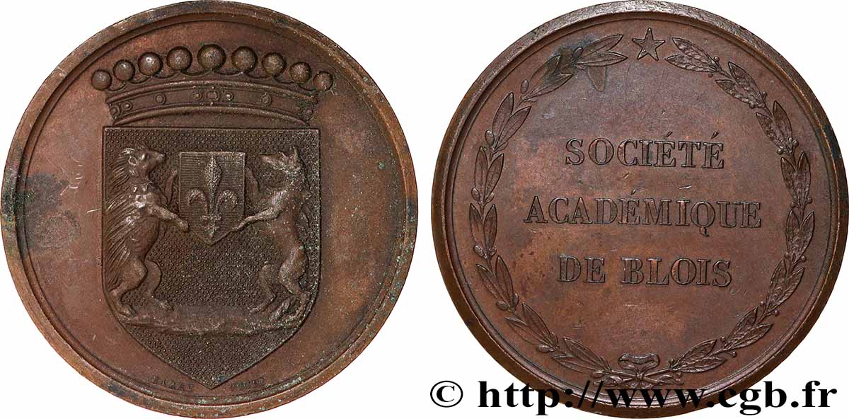 BLOIS ET LE BLAISOIS Médaille, Société académique de Blois q.SPL