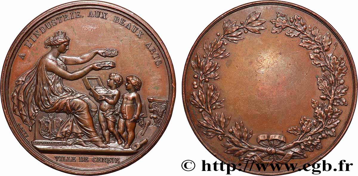 SUISSE Médaille, A l’industrie et aux Beaux-Arts TTB