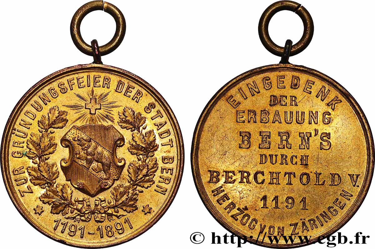 SUISSE - CANTON DE BERNE Médaille, Célébration de la fondation de Berne TTB+